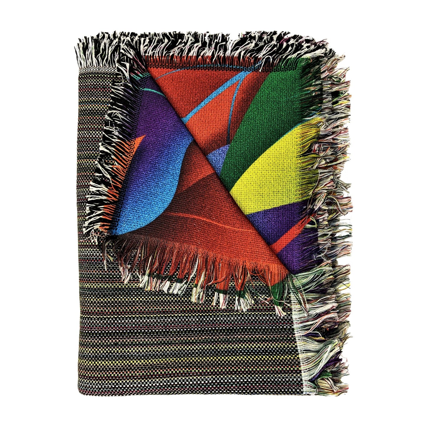 Blanket - Fringed, 50" x 60" Woven Tapestry, Poly Face for Sublimation